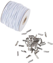 Corda elastico 2 mm - 40 metro - corda elastica - fermagli metallici - attrezzi - confezione regalo - uso multifunzionale - corda per lavori di maglia
