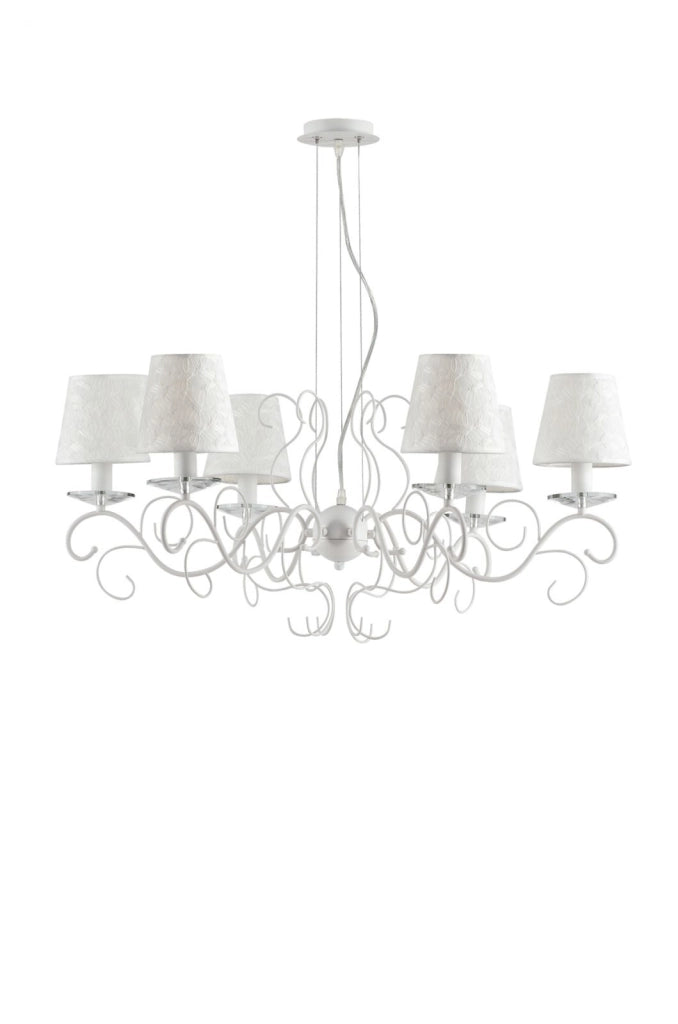 LAMPADARIO PERLA BIANCO K9 6XE14 82X120CM I-PERLA-6