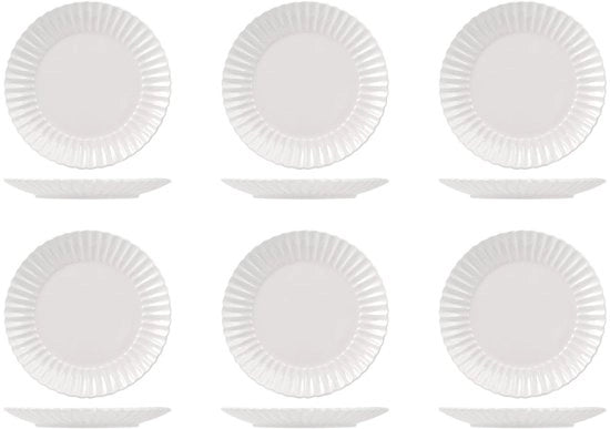 Set di 6 piatti per frutta in lotus bianchi da 21 cm