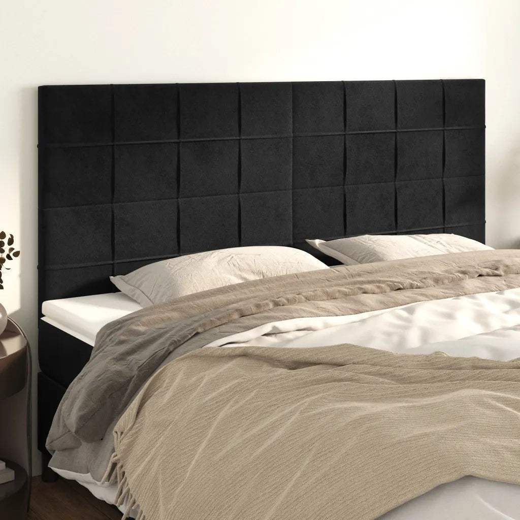 Testiera Nera 180x5x118/128 cm Velluto 3116394