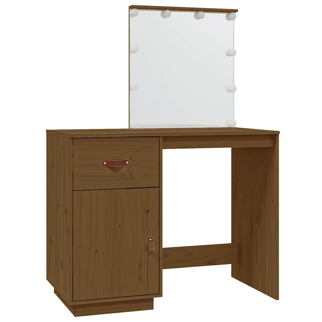 Toeletta con LED ambra 95x50x133,5cm in Legno Massello di Pino 820095