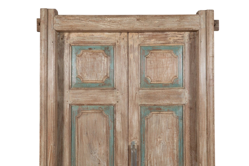 Biscottini Porta portone in legno massello e ferro da interno o da esterno vecchia e antica medievale con telaio