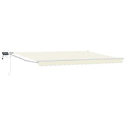 Tenda da Sole | Tenda retrattile manuale con LED Crema e Bianco 4 ¡Á 3 m