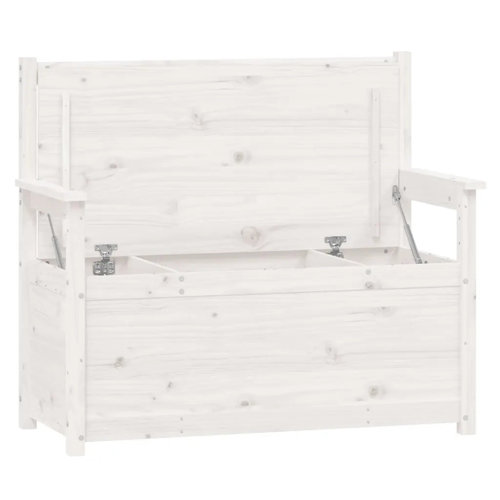 Panca Bianca 112,5x51,5x96,5 cm in Legno Massello di Pino cod mxl 63598