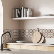 Set di sticker per pavimento da 12 - Sticker autoadesivi retro grigi - Applicazione Peel & Stick - Bagno/Cucina - Facile da applicare - Quadrato 20 cm - Sticker per parete