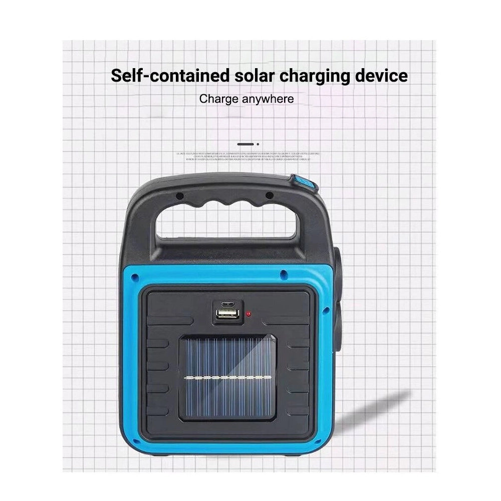 Trade Shop - Torcia Solare Portatile Multifunzione Ricaricabile Lanterna Da Campeggio Ip65 -