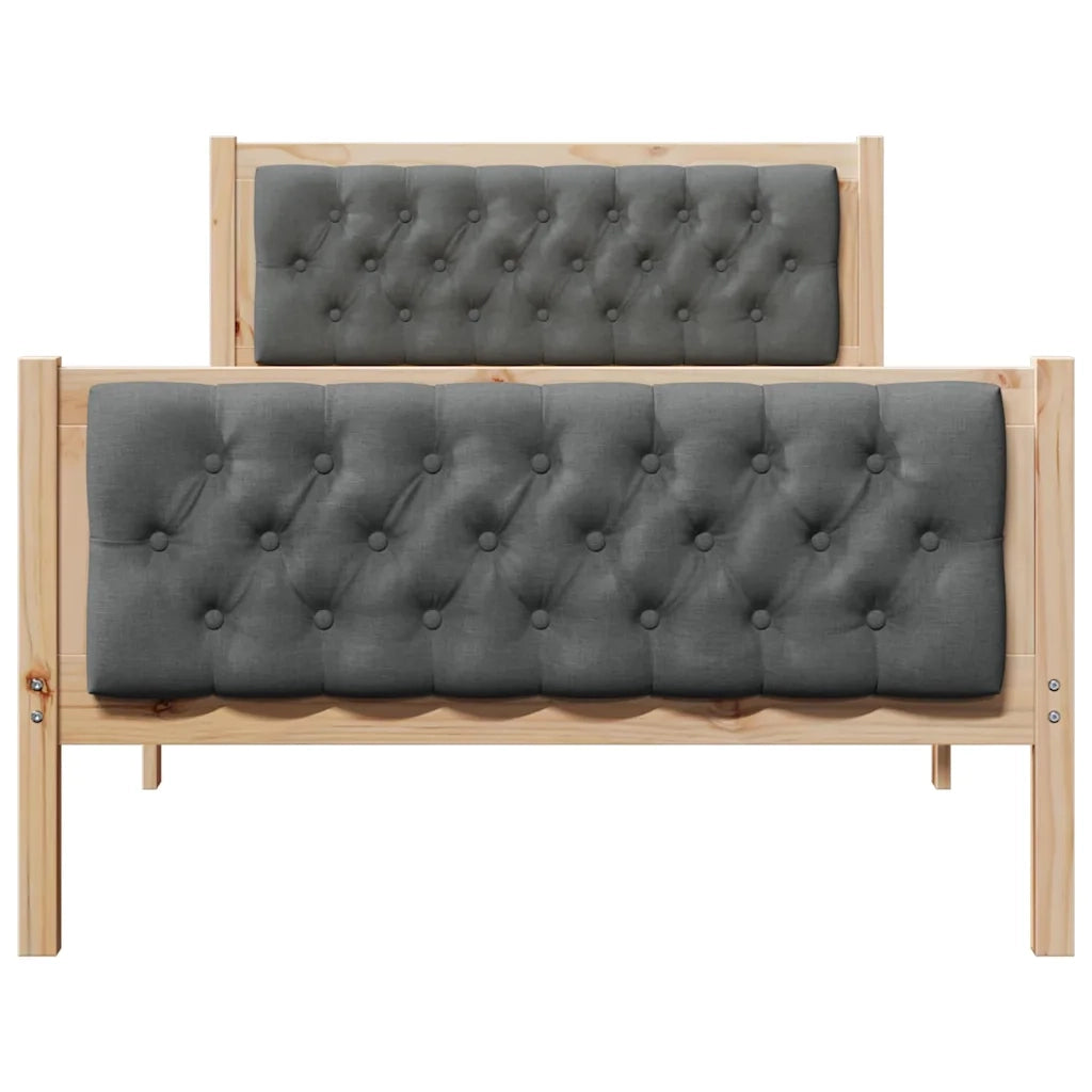 Struttura del letto Grigio scuro 100 x 200 cm Pino massello 878420