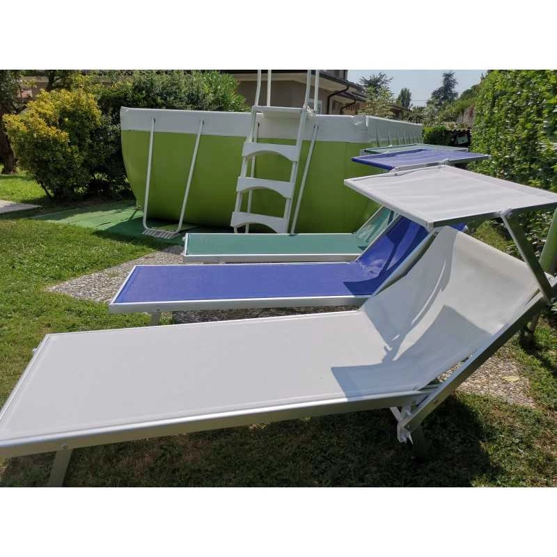 Lettino Alluminio Sea V/I Bianco Vette 07162