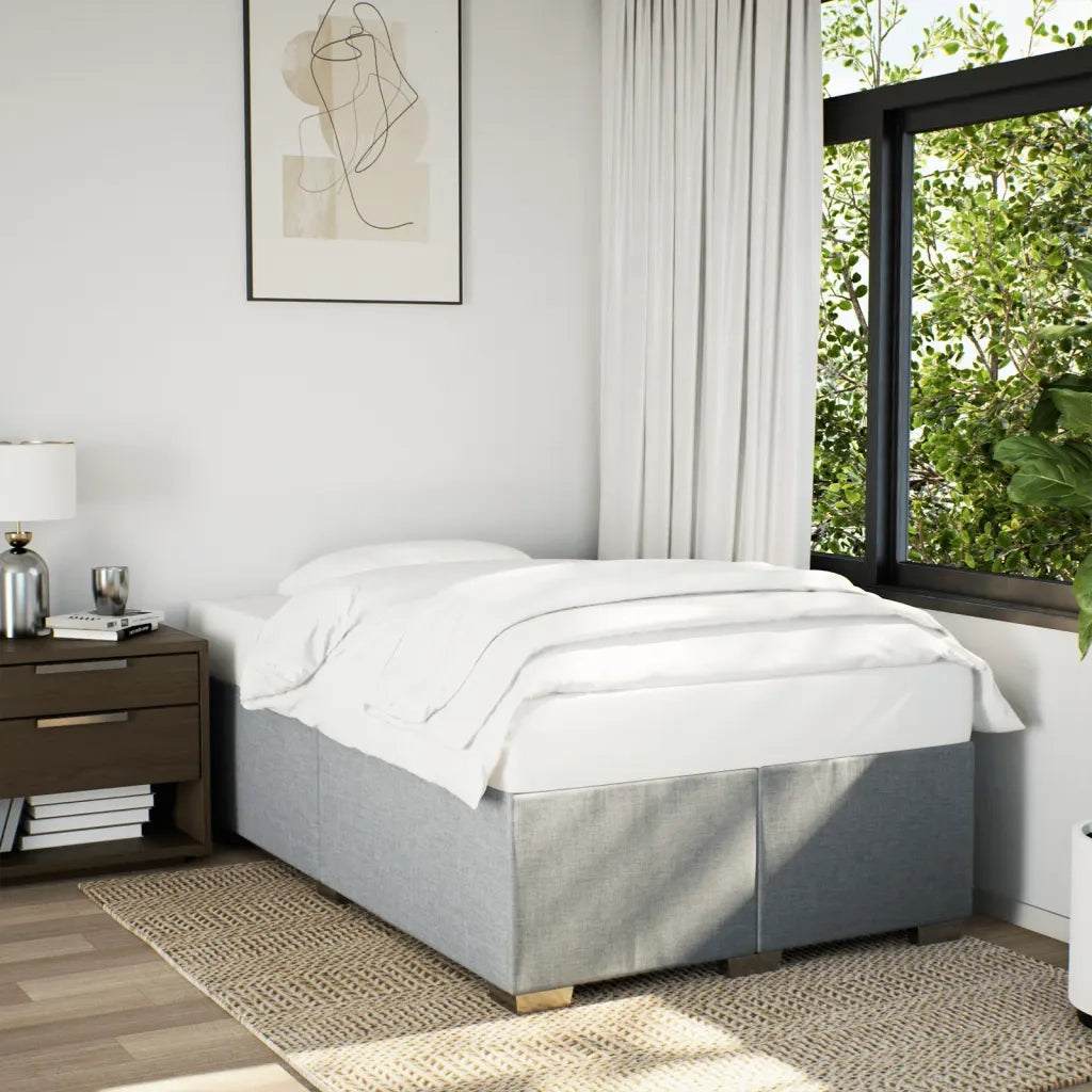 Letto matrimoniale | Letto per adulti | Giroletto senza Materasso Grigio Chiaro 120x200 cm Tessuto