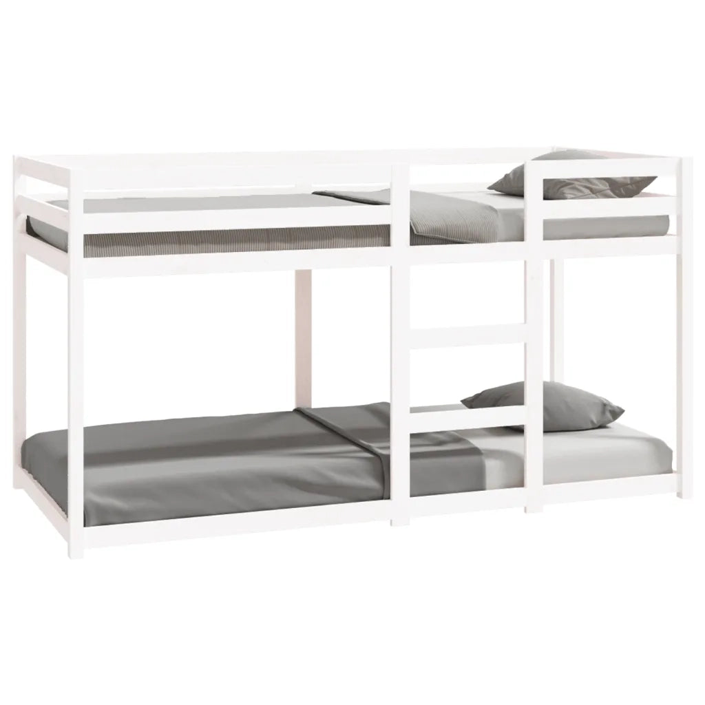 Letto singolo | Letto per adulti | Letto a Castello Bianco 90x200 cm in Legno Massello di Pino