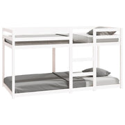 Letto singolo | Letto per adulti | Letto a Castello Bianco 90x200 cm in Legno Massello di Pino