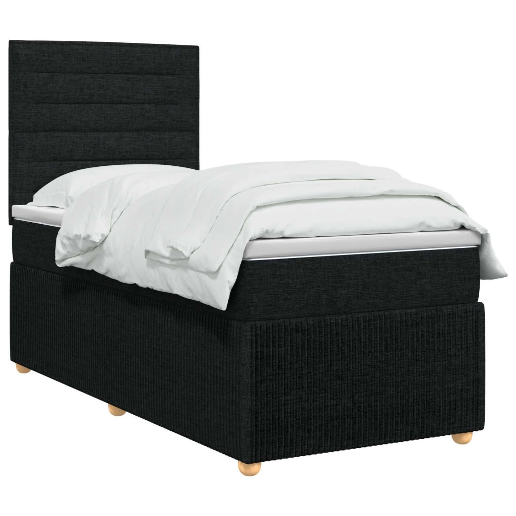 Letto box spring con materasso Nero 90 x 200 cm Tessuto 3454300