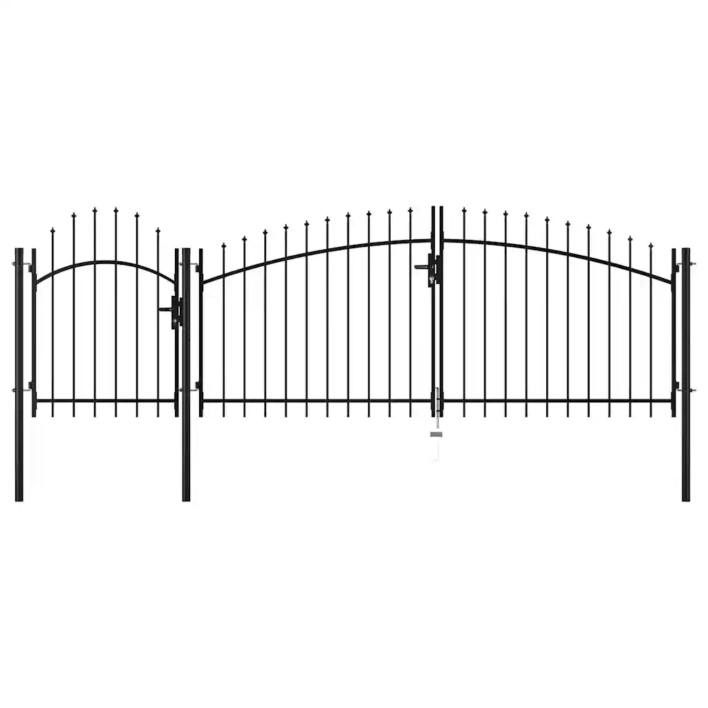 Cancello da Giardino Woerden in Acciaio 1x4 m Nero CFW9743226