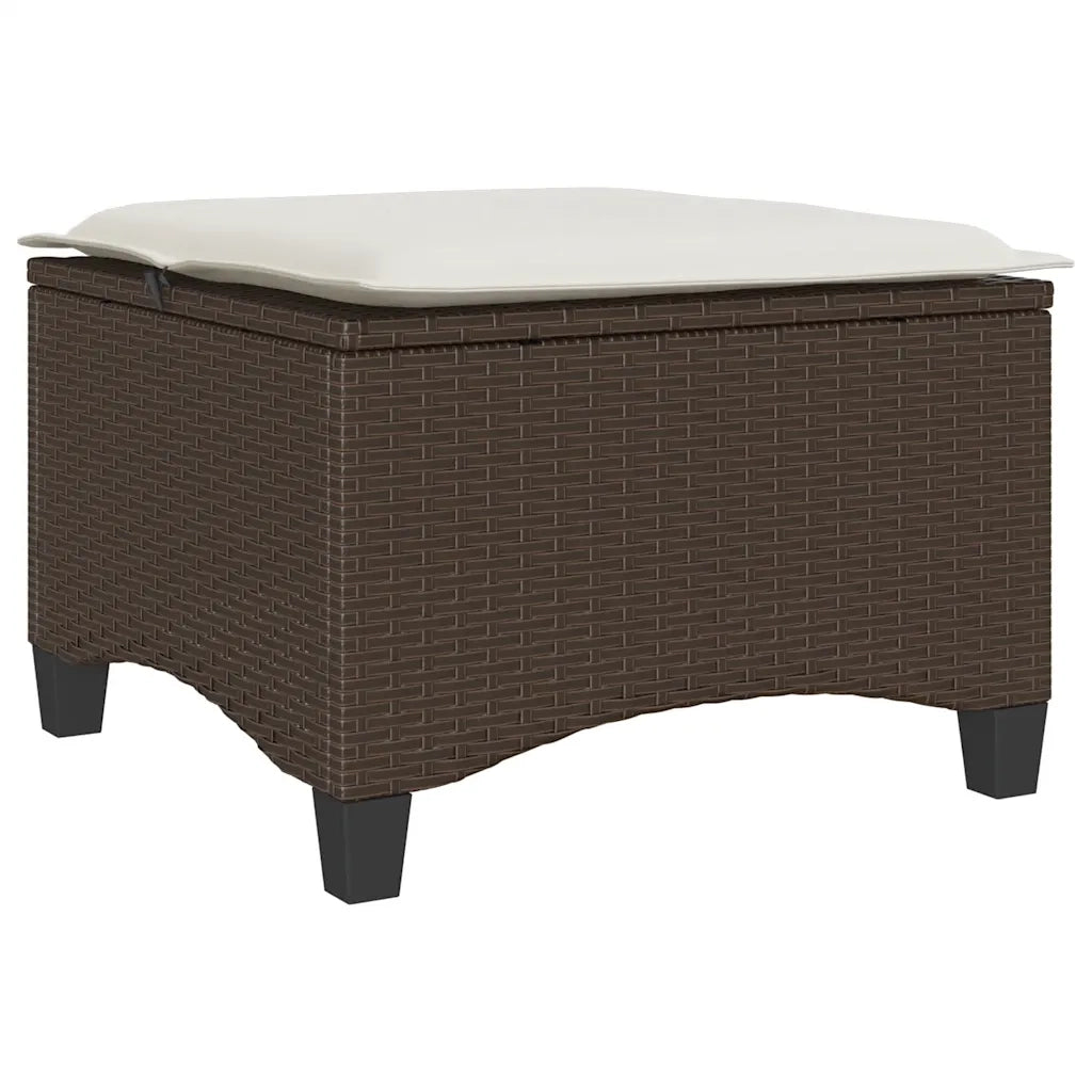 vidaXL Sgabelli Giardino con Cuscini 2pz Marrone 55x55x36cm Polyrattan