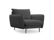 Cosmopolitan Design - Poltrona "Vienna" in tessuto strutturato grigio scuro 