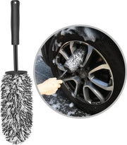 Set di spazzole per ruote in alluminio, spazzola per ruote in microfibra premium per una pulizia delicata fino all'interno del cerchione, lunga spazzola per autoreinigung professionale, set di spazzole per pulizia cerchioni