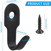 Mini-haken in metallo nero, 10 pezzi, con 10 viti, per camera da letto, soggiorno, cucina