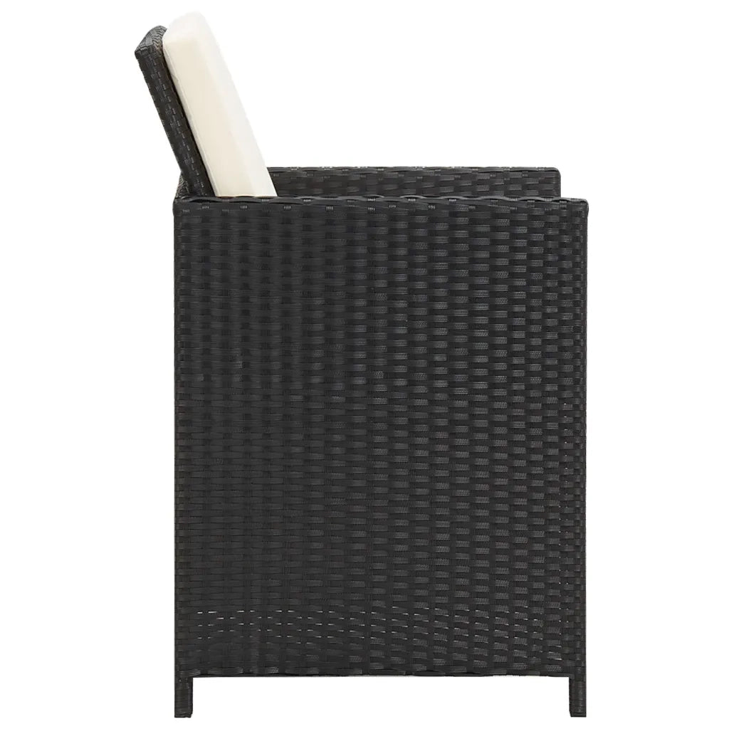Set da Pranzo per Giardino 3 pz con Cuscini Nero 3094301