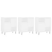 Credenze 3 pz | Madia | Buffet da pranzo | Armadio da pranzo Bianco in Legno Multistrato