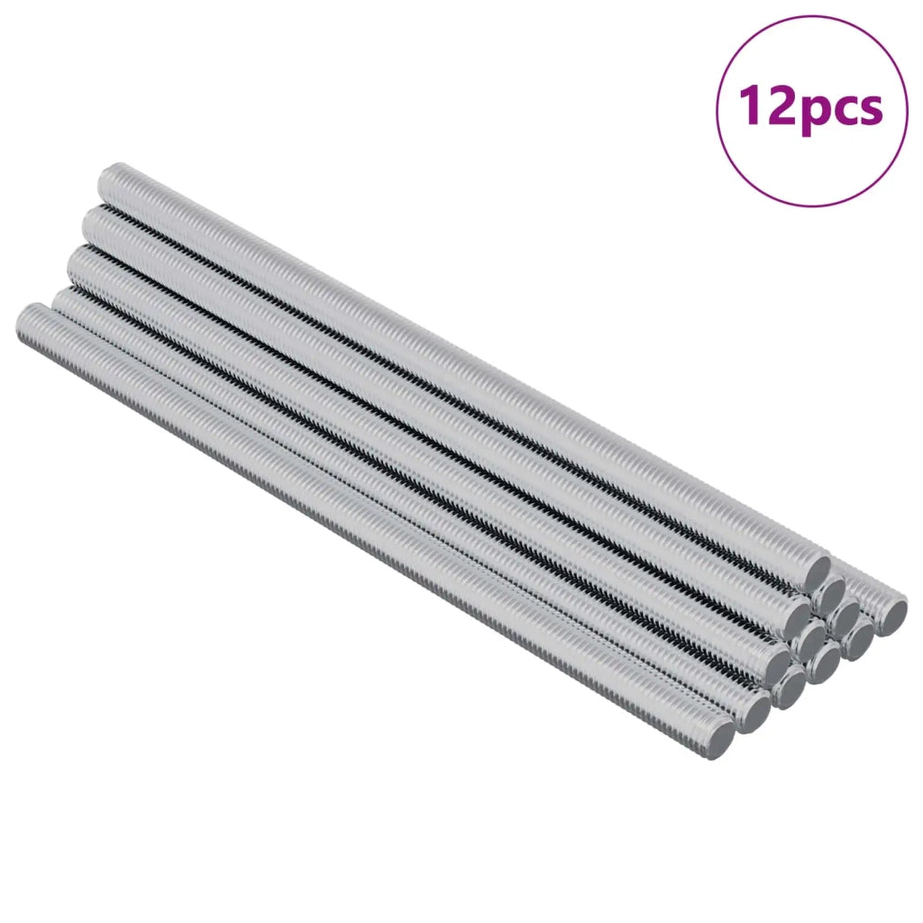 Barre filettate 12 pz Argento M6 x 120 mm Metallo CFW6509147