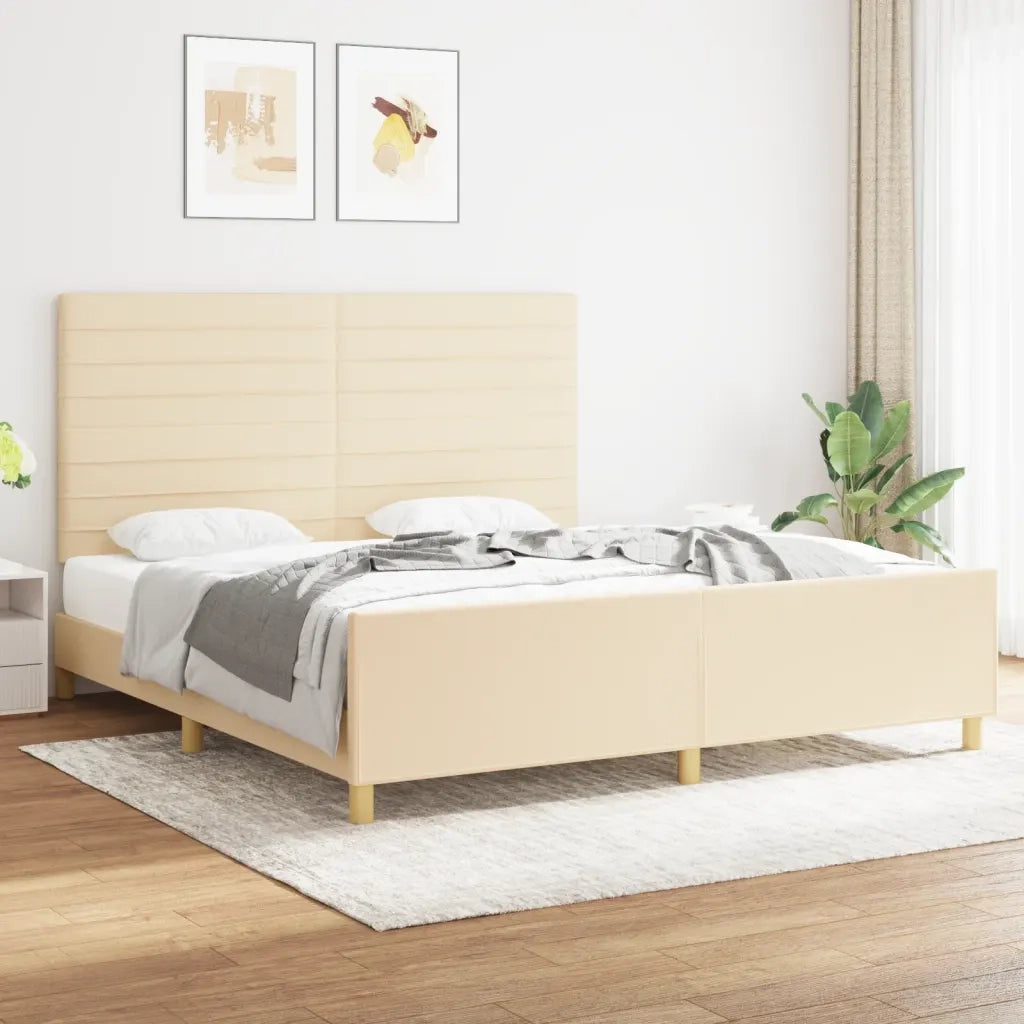 Giroletto senza Materasso Crema 180x200 cm in Tessuto