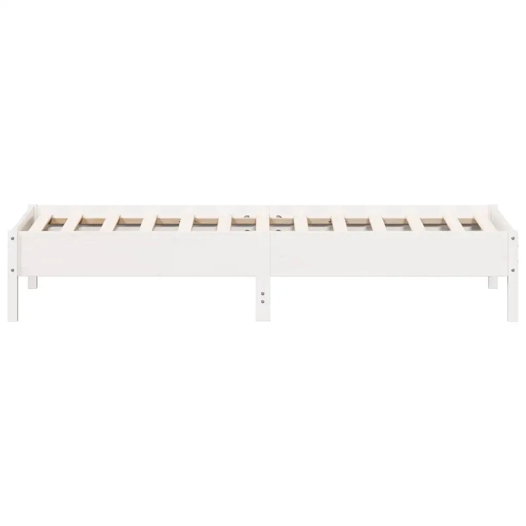 Giroletto senza Materasso Bianco 100x200 cm Legno Massello Pino 842707