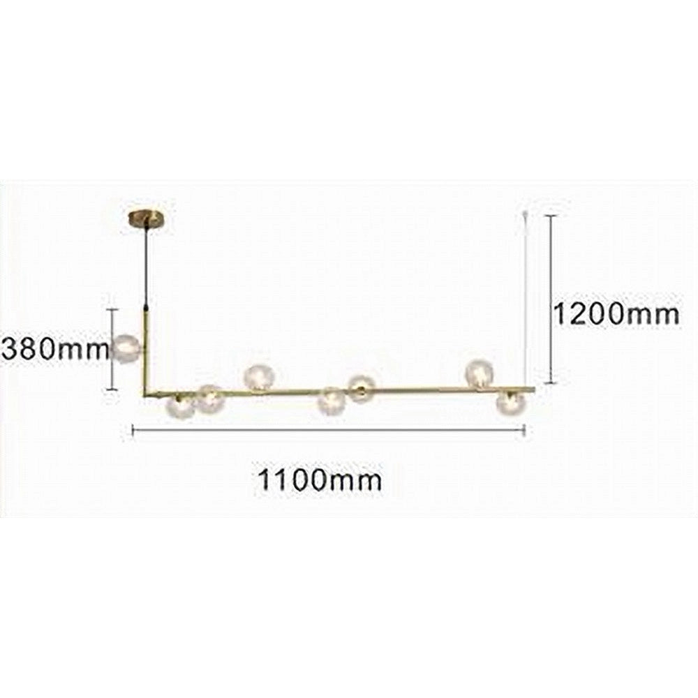 Trade Shop - Lampadario 8 Sfere G9 In Vetro Da Soffitto In Metallo Oro Design Moderno 71638 -