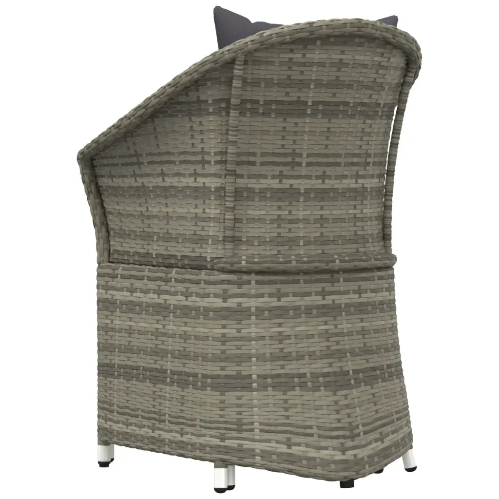 Set di Divani da Giardino 2 pz | Set Salotto da Giardino con Cuscini in Polyrattan Grigio