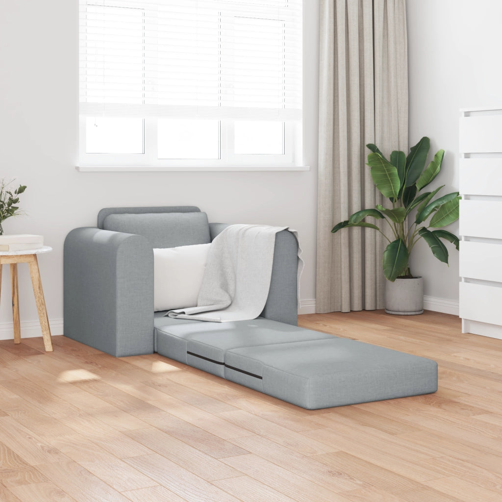 Divano Letto 2-in-1 Grigio Chiaro 98x71x83 cm Tessuto