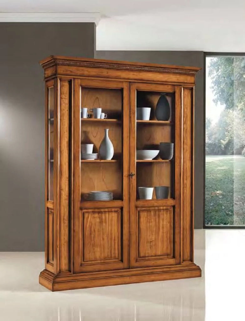 vetrina 2 ante grezza in legno  l.155 p.48 h.210 - Mobili 2G