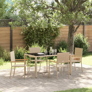 Set da Pranzo per Giardino 5 pcs Beige polyrattan 3365392