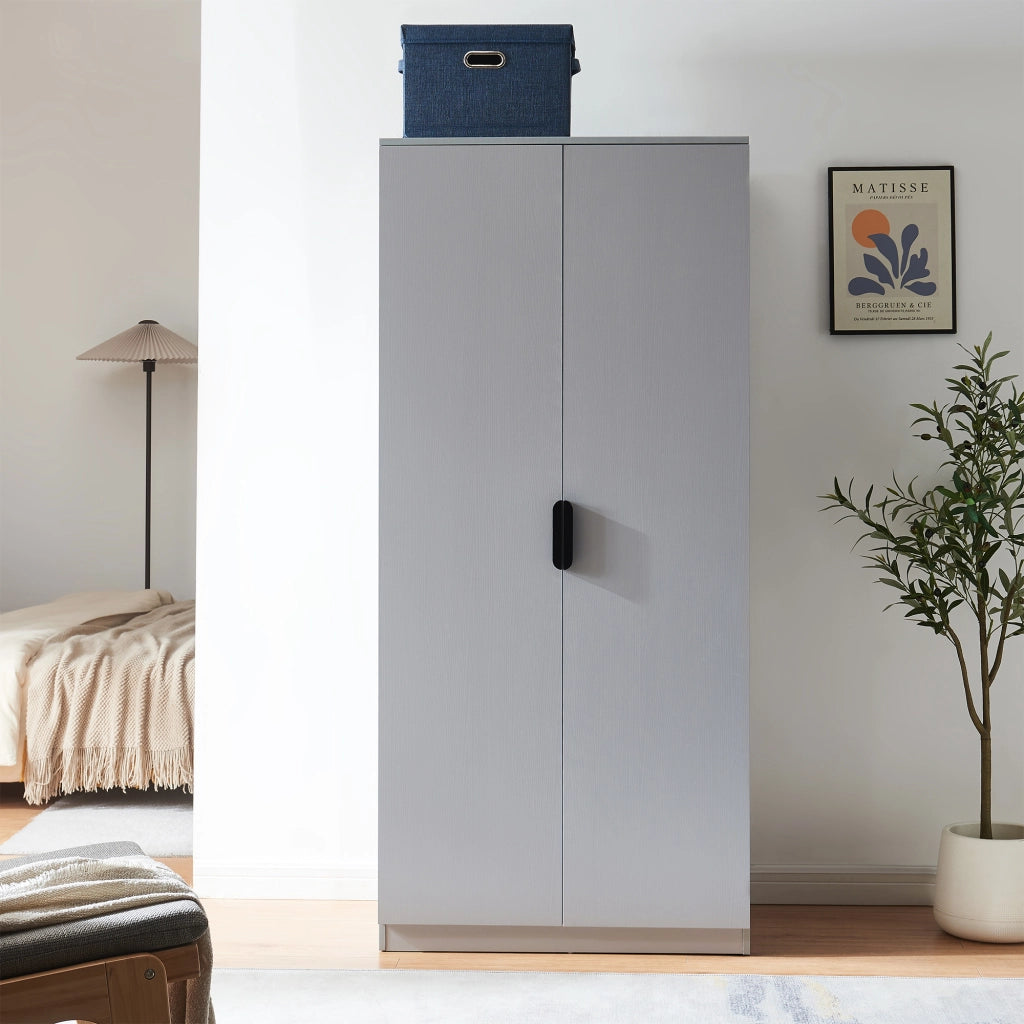 Armadio Guardaroba Eiselfing con 4 Scomparti 176 x 80 x 52 cm Grigio [en.casa]