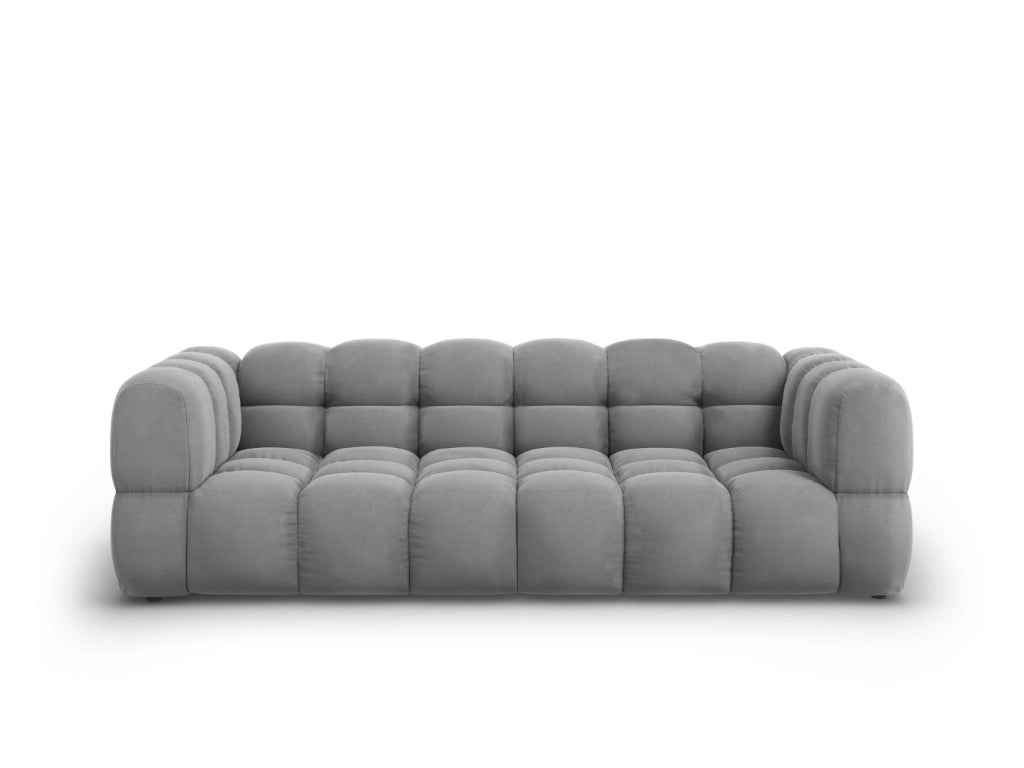 Cosmopolitan Design - Divano modulare "Sky" 4 posti in velluto grigio chiaro 
