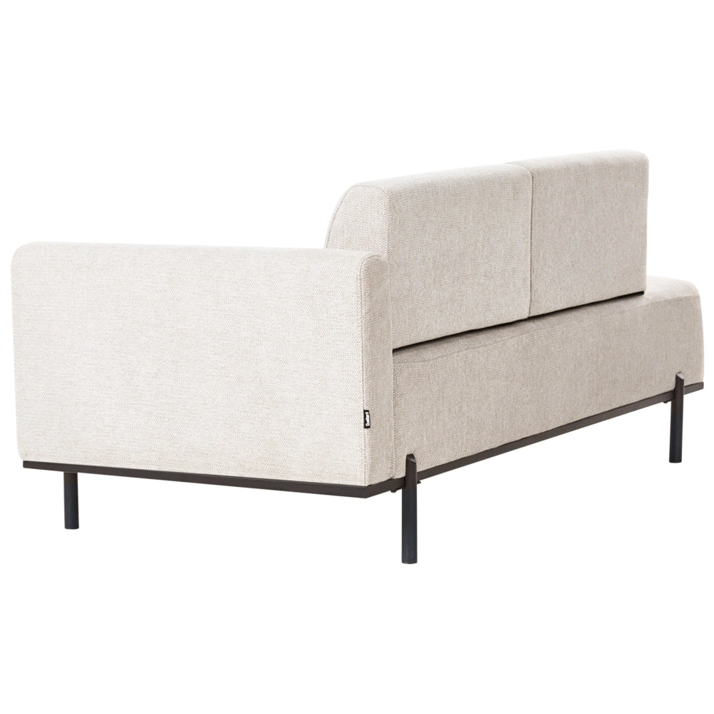 Chaise Lounge a destra beige chiaro in finto lino Stile minimalista Gambe in metallo Chaise da salotto