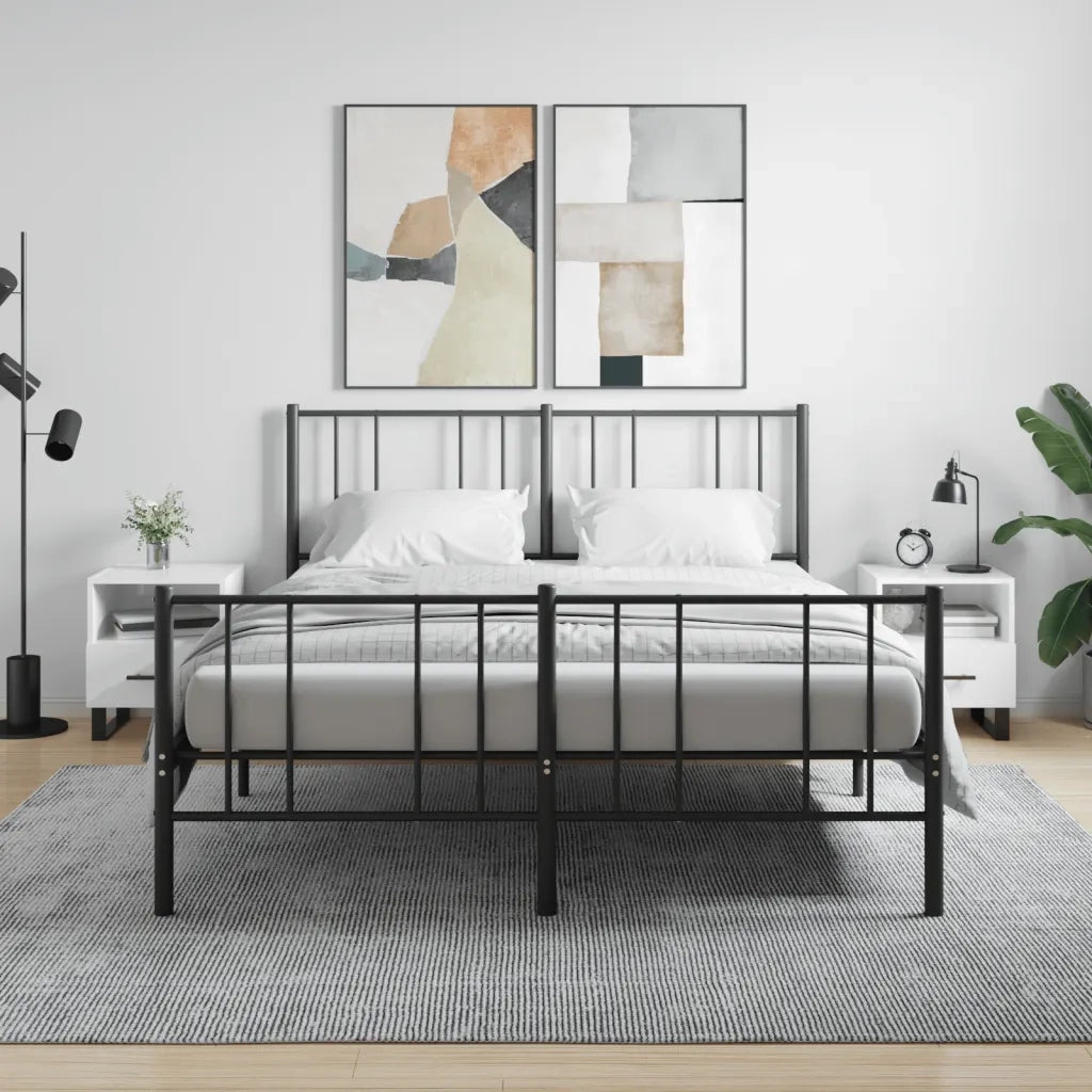 Comodini 2 pz-Set di 2 Tavolino da notte Bianco Lucido 40x35x47,5 cm in Legno Multistrato 877771