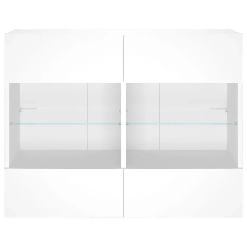 Mobile TV a Parete con Luci LED Bianco 78,5x30x60,5 cm