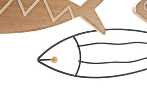 Pannello da Muro Pesce 60x2x30 cm in Ferro