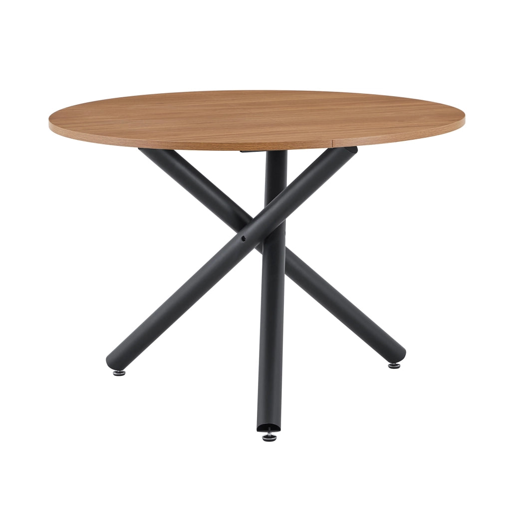 TAVOLINO Rotondo 122.0x68.5x17.5 cm MDF e Metallo Nero/Walnut