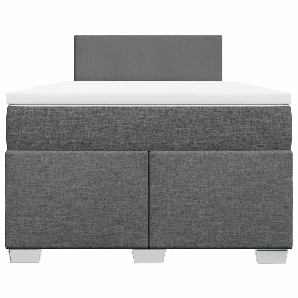 Giroletto a Molle con Materasso Grigio Scuro 120x200 cm Tessuto