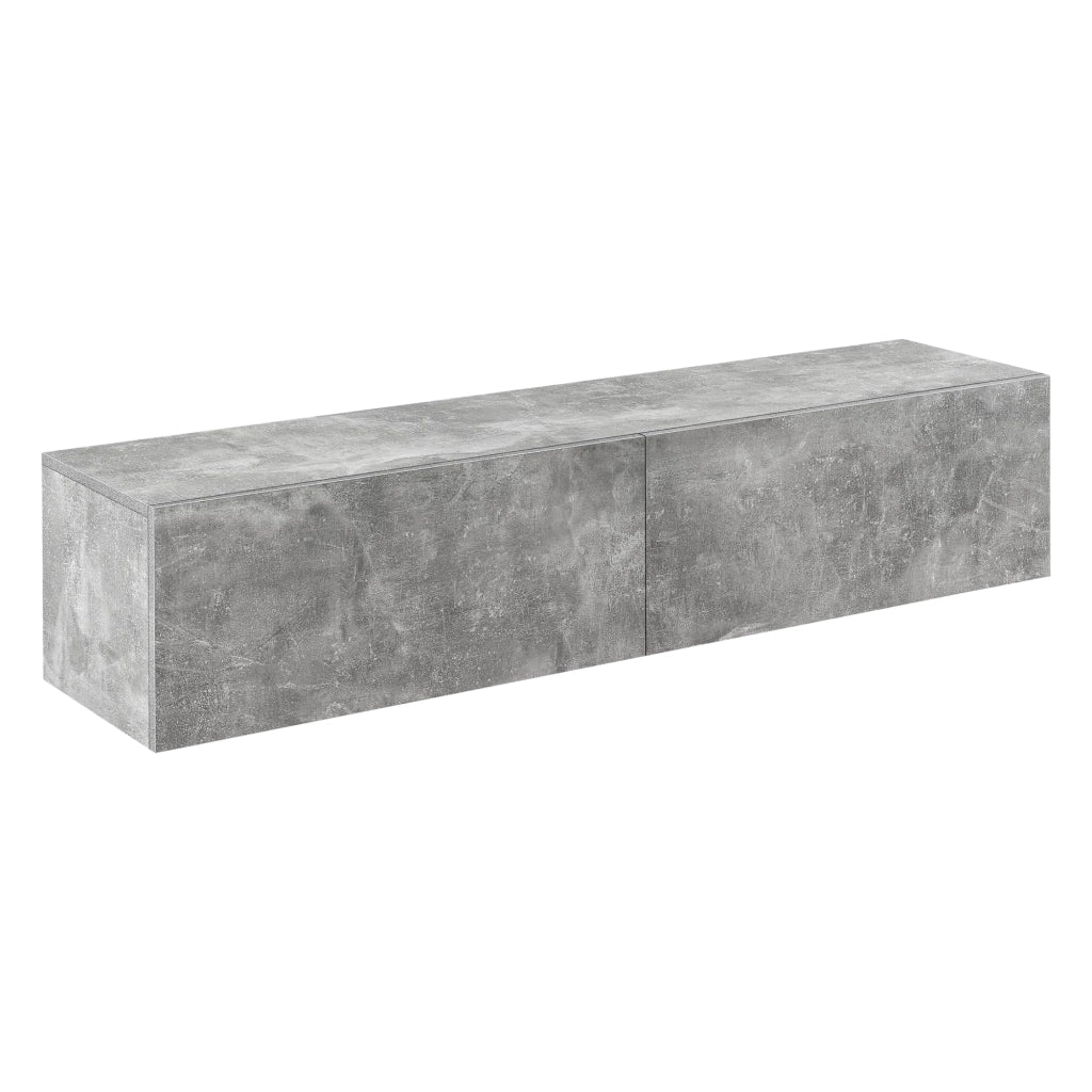 Elegante mobile porta TV da parete con 2 cassetti portata fino a 25 kg pannello di particelle rivestito in melaminico 140 x 33 x 30 cm effetto cemento 03_0005189