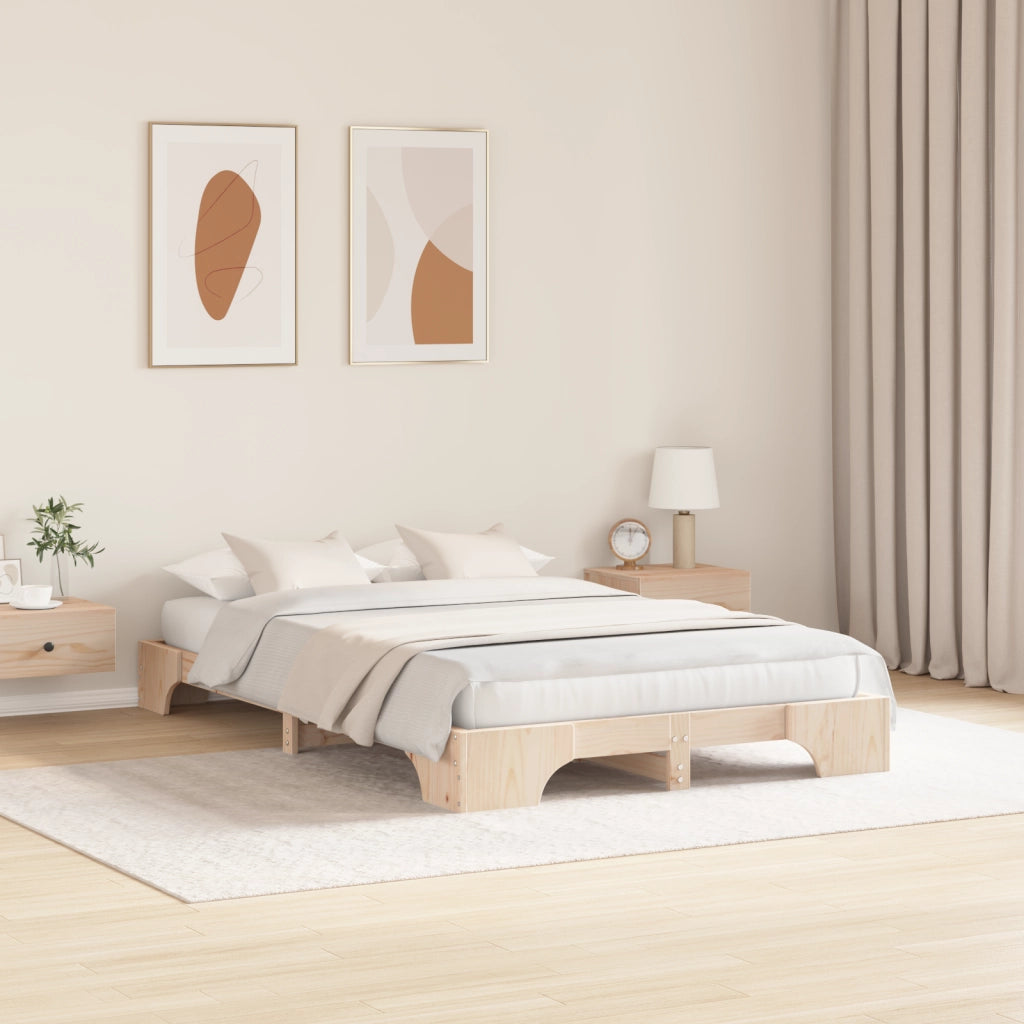 Struttura Letto Naturale Legno Massello di Pino 120 x 190 cm
