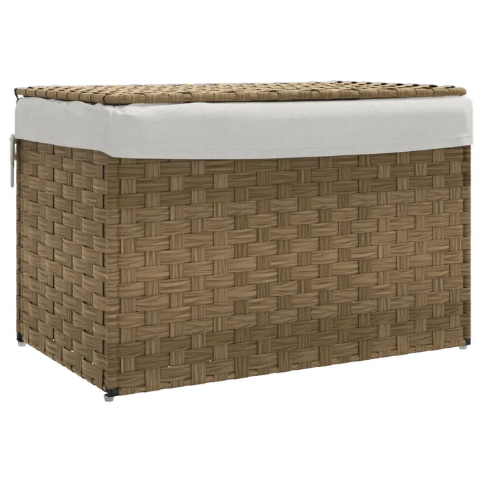 Cesto Portabiancheria con Coperchio 55,5x35x34 cm Polyrattan 372049