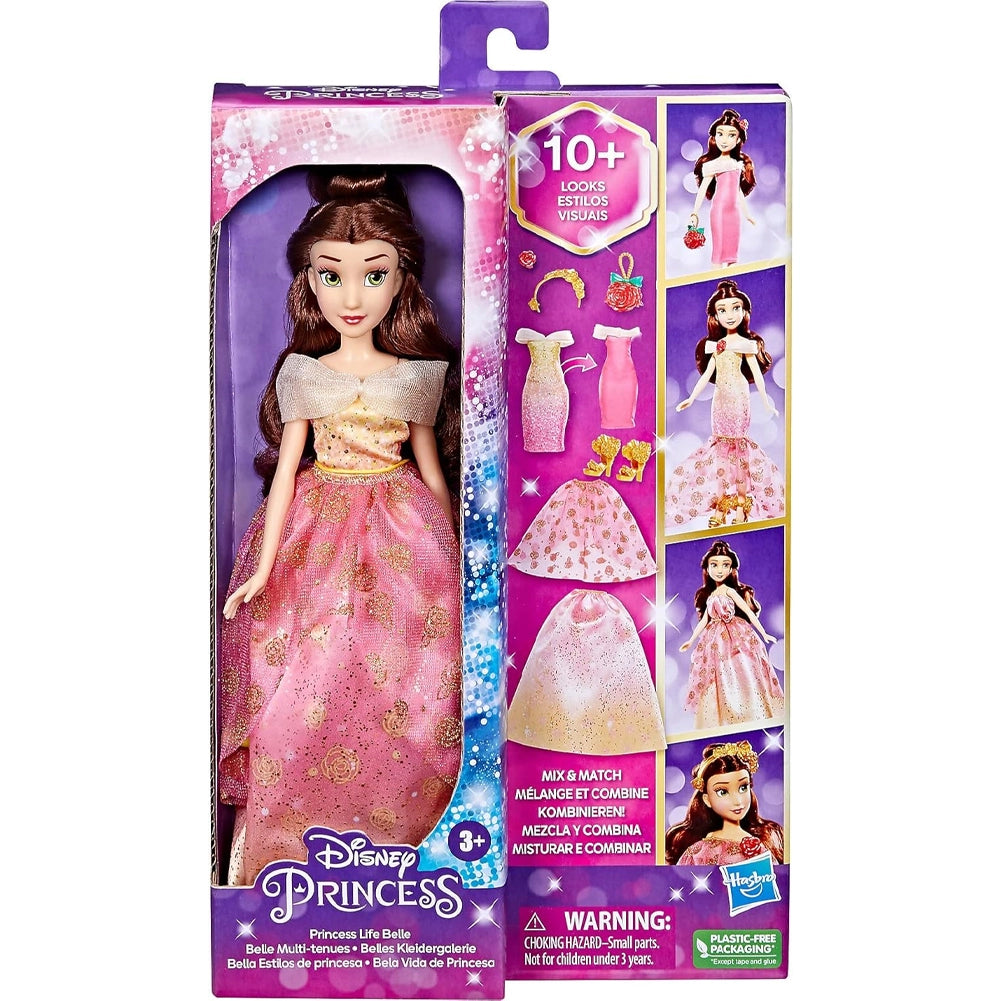 Disney Princess Life Bambola Belle Bella e La Bestia 7 Accessori Idea Regalo