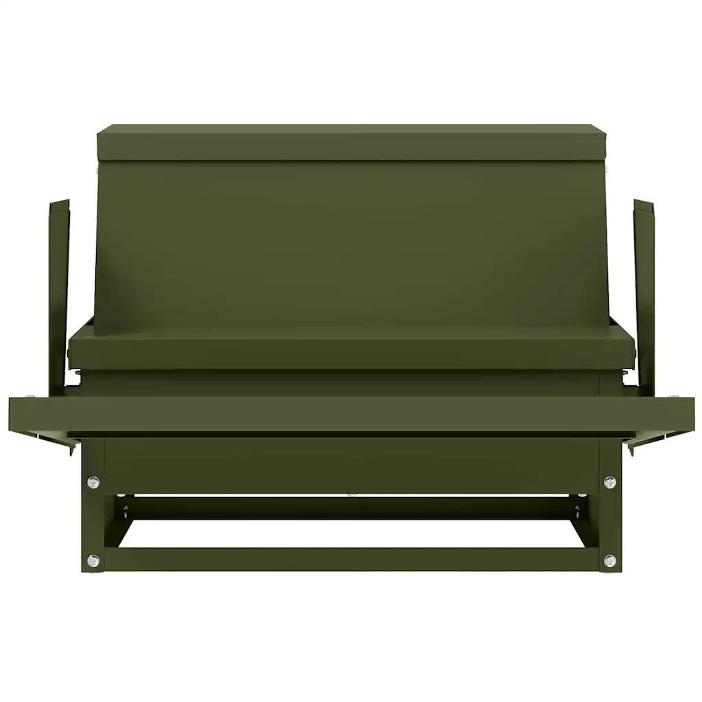 Mangiatore a Pedale per Pollo Verde oliva 50 x 40 x 29 cm