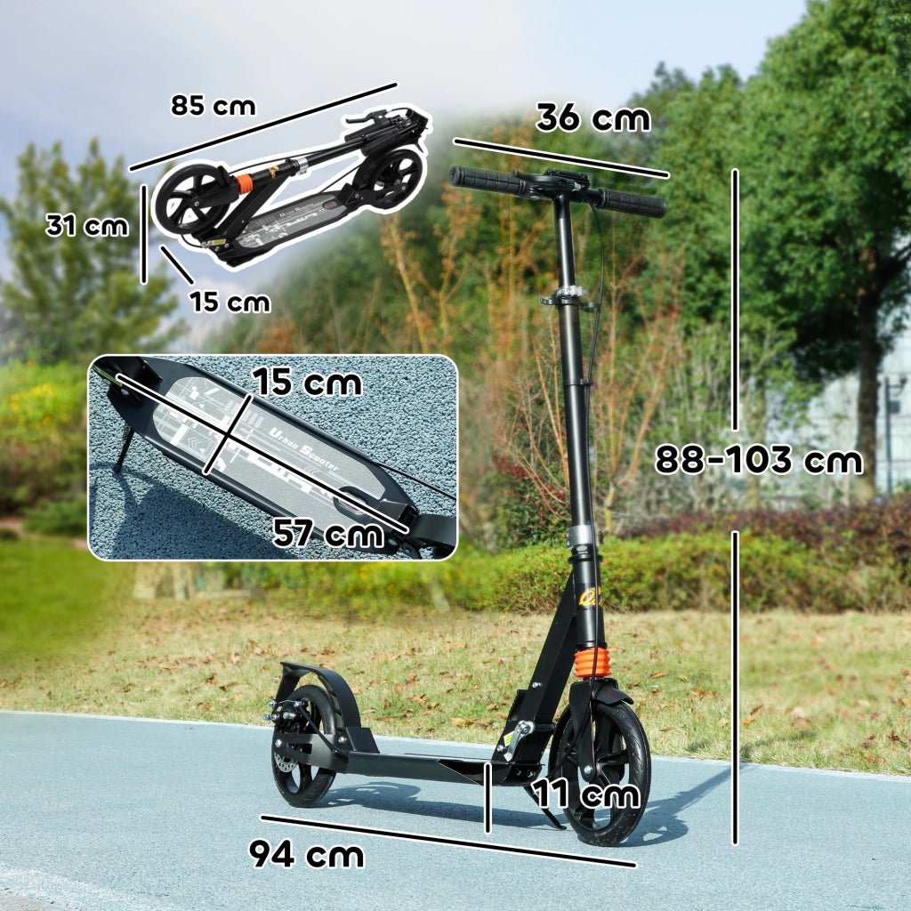 Trottinette per bambini ¨C zephmum ¨C Nero, 94x36x88-103 cm