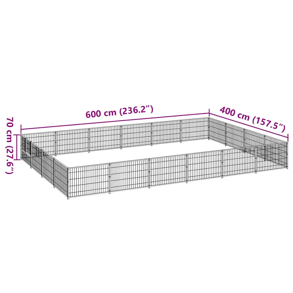 Gabbia per Cani Nera 24 mÂ² in Acciaio cod mxl 47929