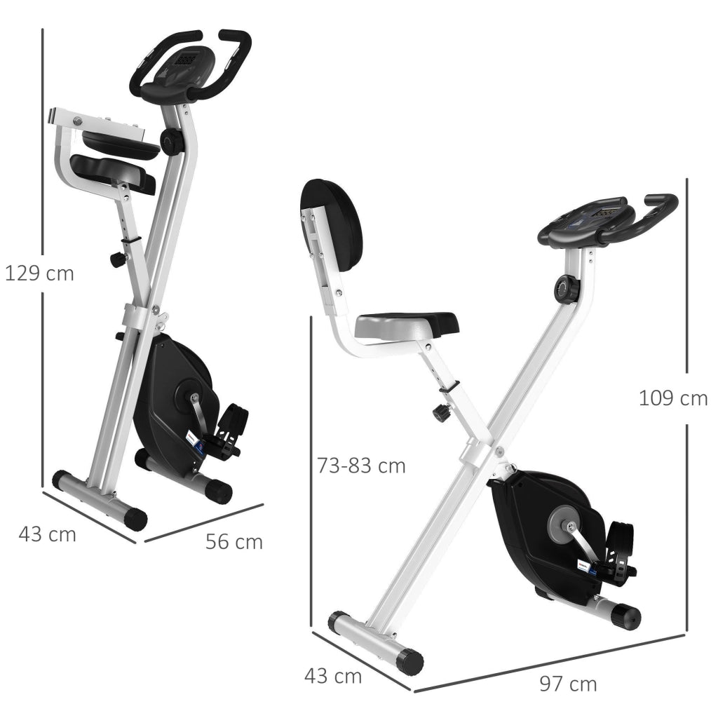 Bicicletta da camera pieghevole ¨C zephmum ¨C 8 livelli resistenza, sella regolabile, grigio