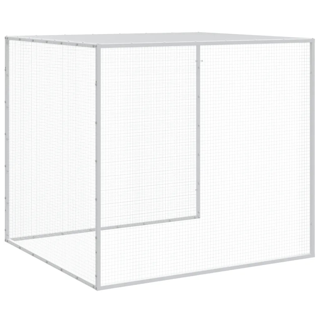 Gabbia per polli con tetto antracite 203x98x90 cm in acciaio zincato 3189039