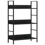 Libreria a 3 Ripiani Nera 60x27,6x90,5 cm in Truciolato cod mxl 7011