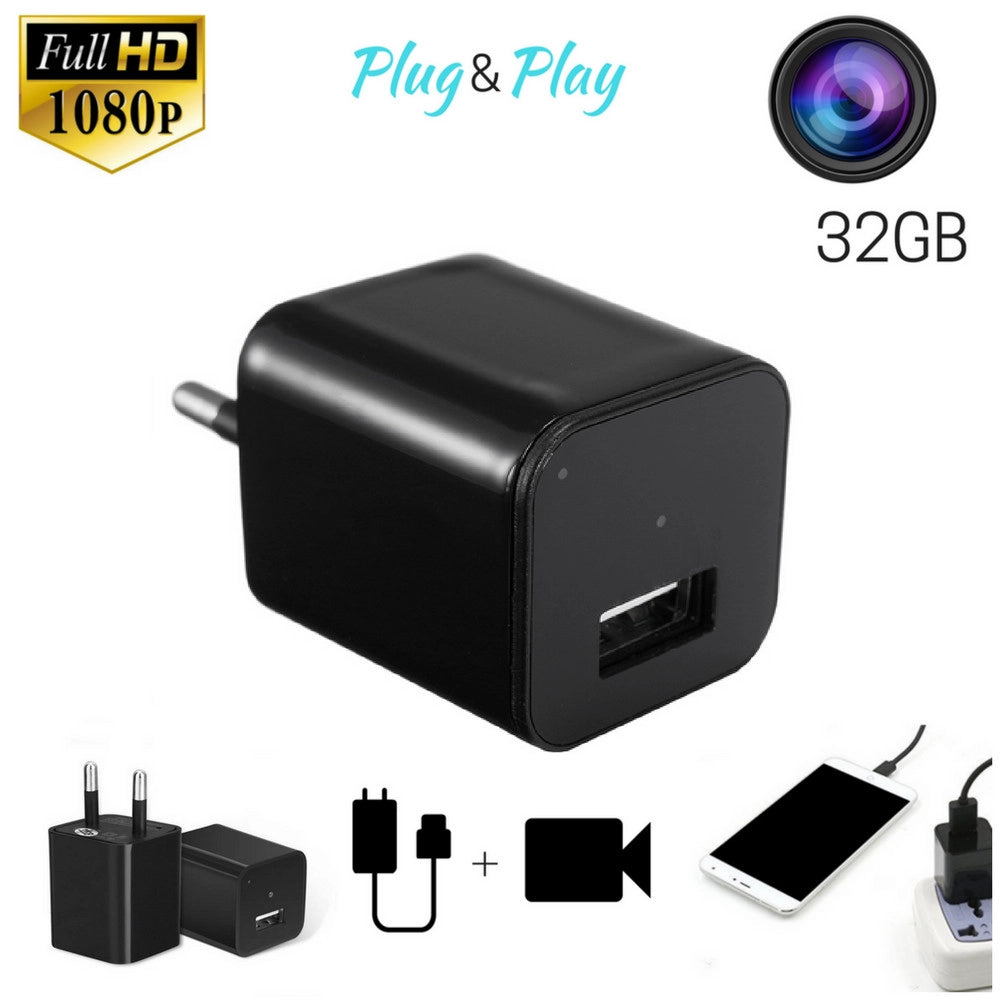 Trade Shop - Telecamera Nascosta Spycam Caricatore Batteria Smartphone Adattatore Usb 32gb Hd -